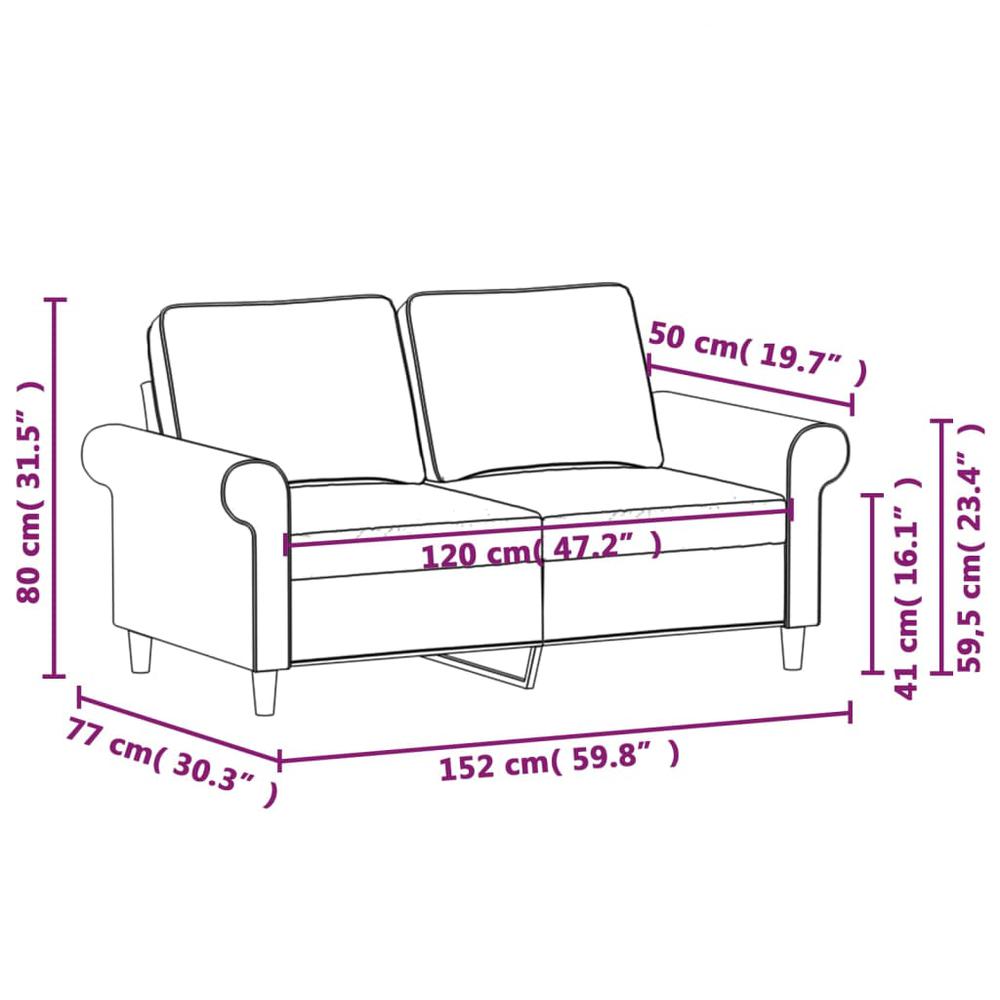 2-Seater Sofa Dark Gray 47.2" Fabric. Picture 7
