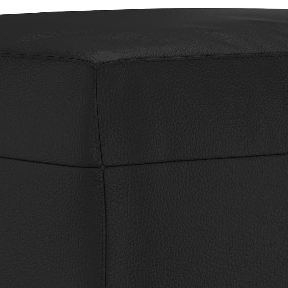 Footstool Black 23.6"x19.7"x16.1" Faux Leather. Picture 4