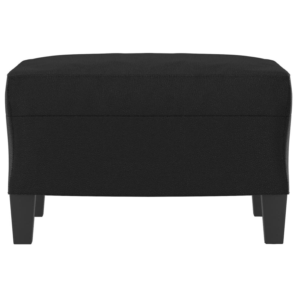 Footstool Black 23.6"x19.7"x16.1" Faux Leather. Picture 2