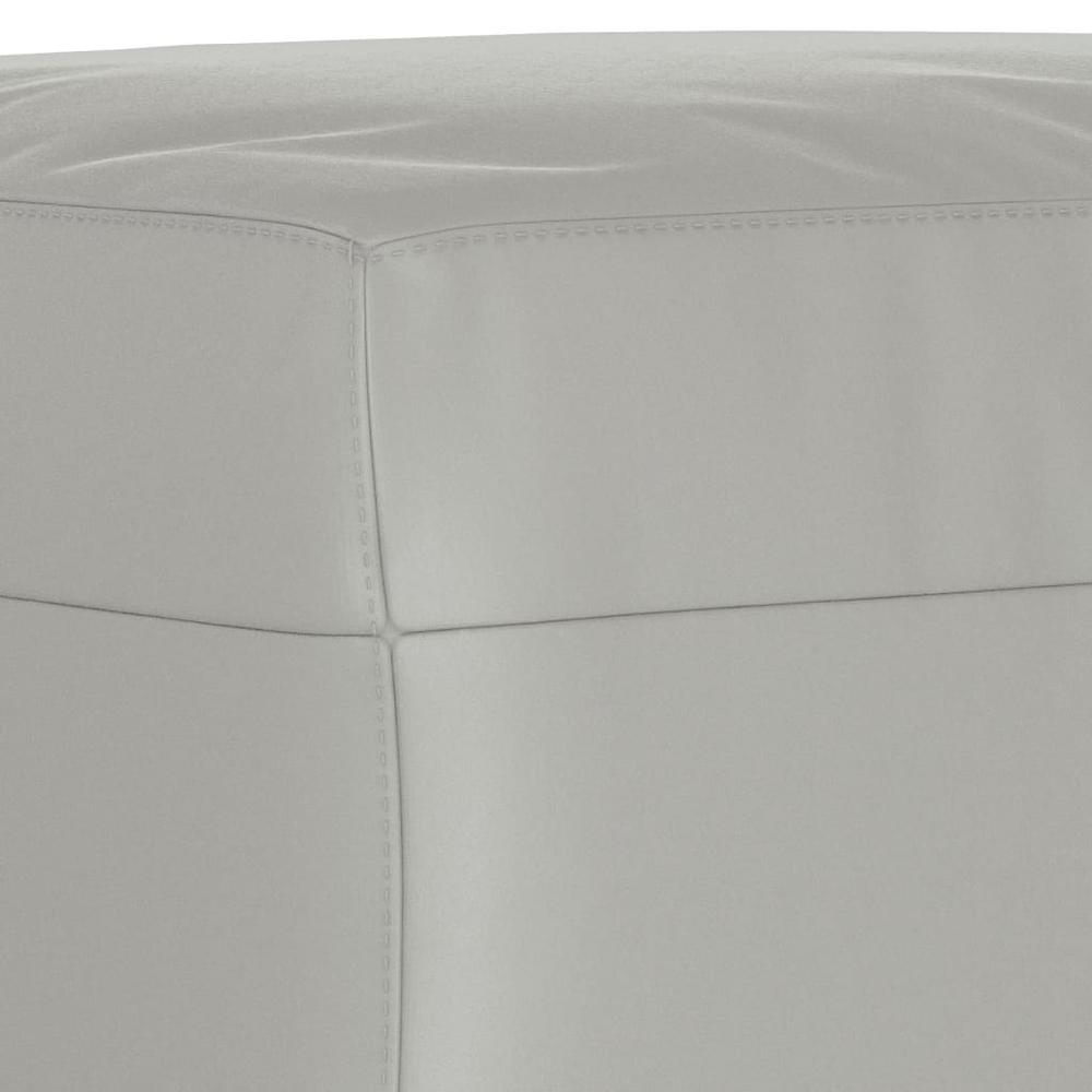 Footstool Light Gray 23.6"x19.7"x16.1" Microfiber Fabric. Picture 4