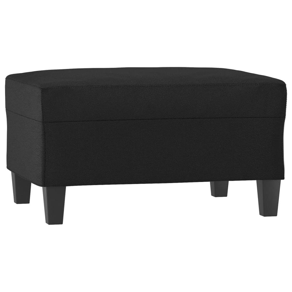 Footstool Black 27.6"x21.7"x16.1" Faux Leather. Picture 1