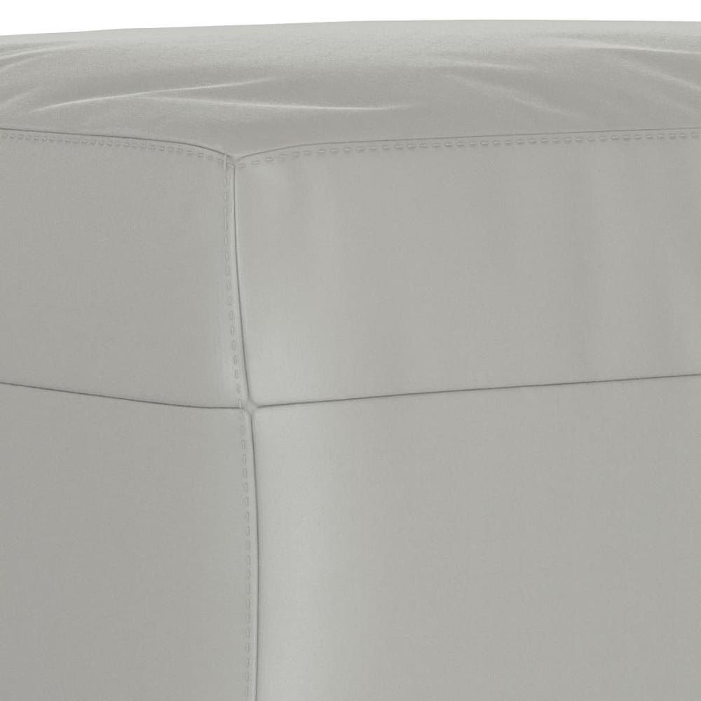 Footstool Light Gray 27.6"x21.7"x16.1" Microfiber Fabric. Picture 4