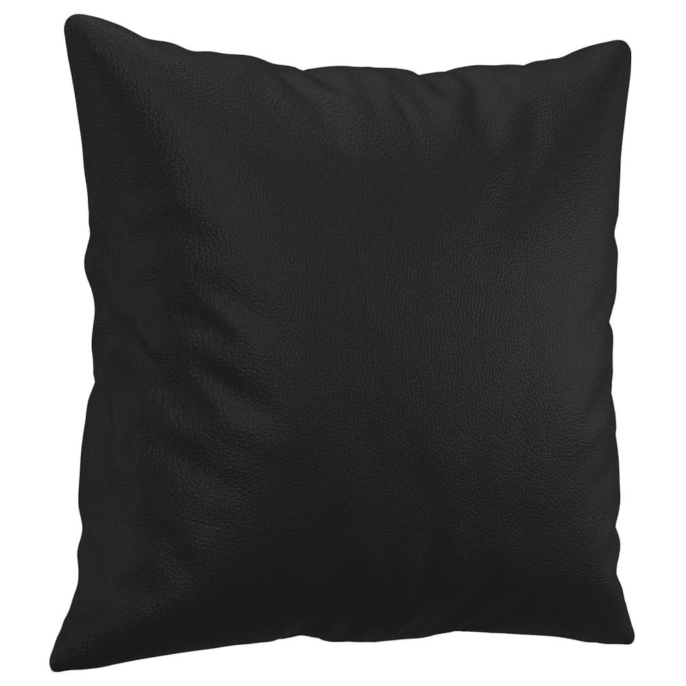 Throw Pillows 2 pcs Black 15.7"x15.7" Faux Leather. Picture 2