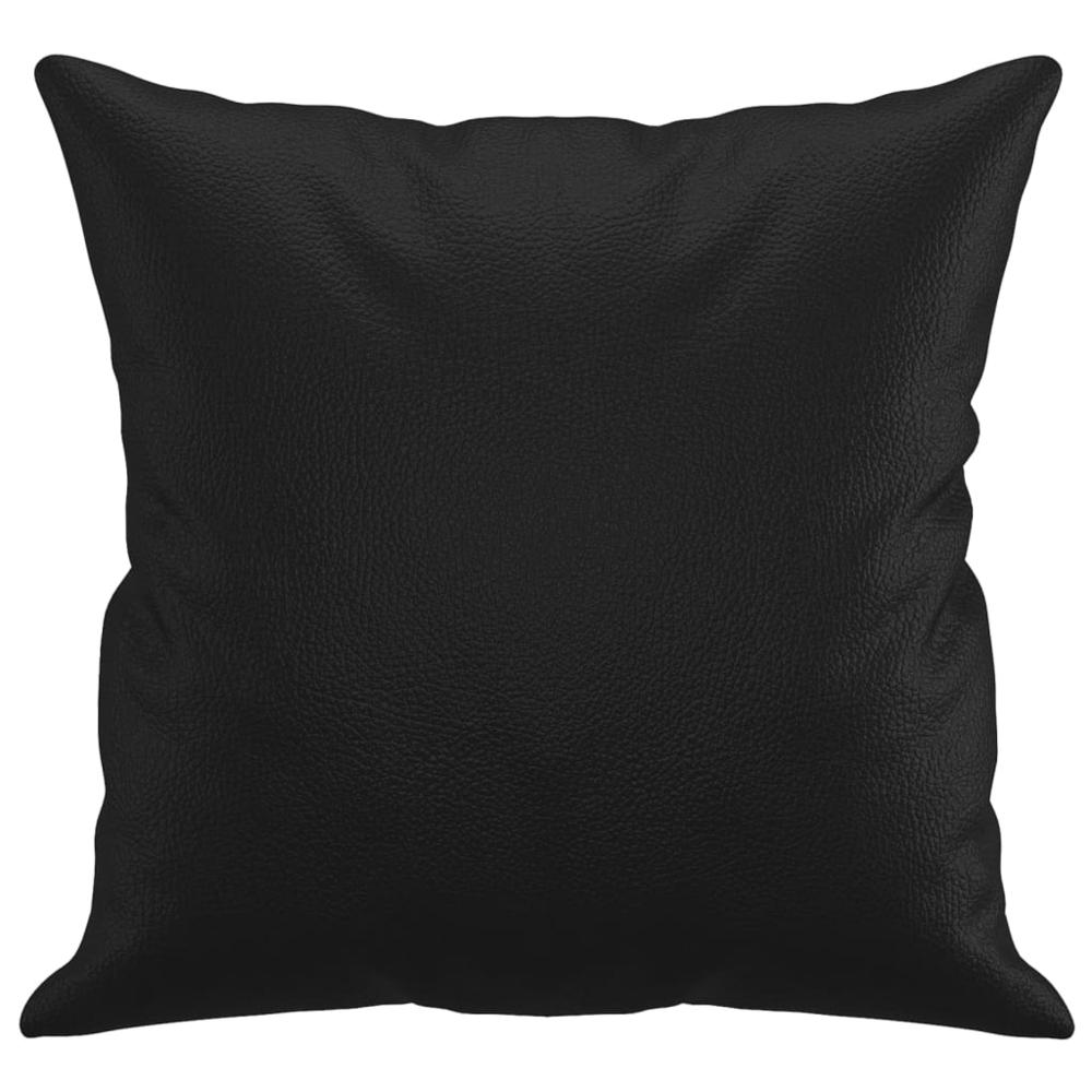 Throw Pillows 2 pcs Black 15.7"x15.7" Faux Leather. Picture 3
