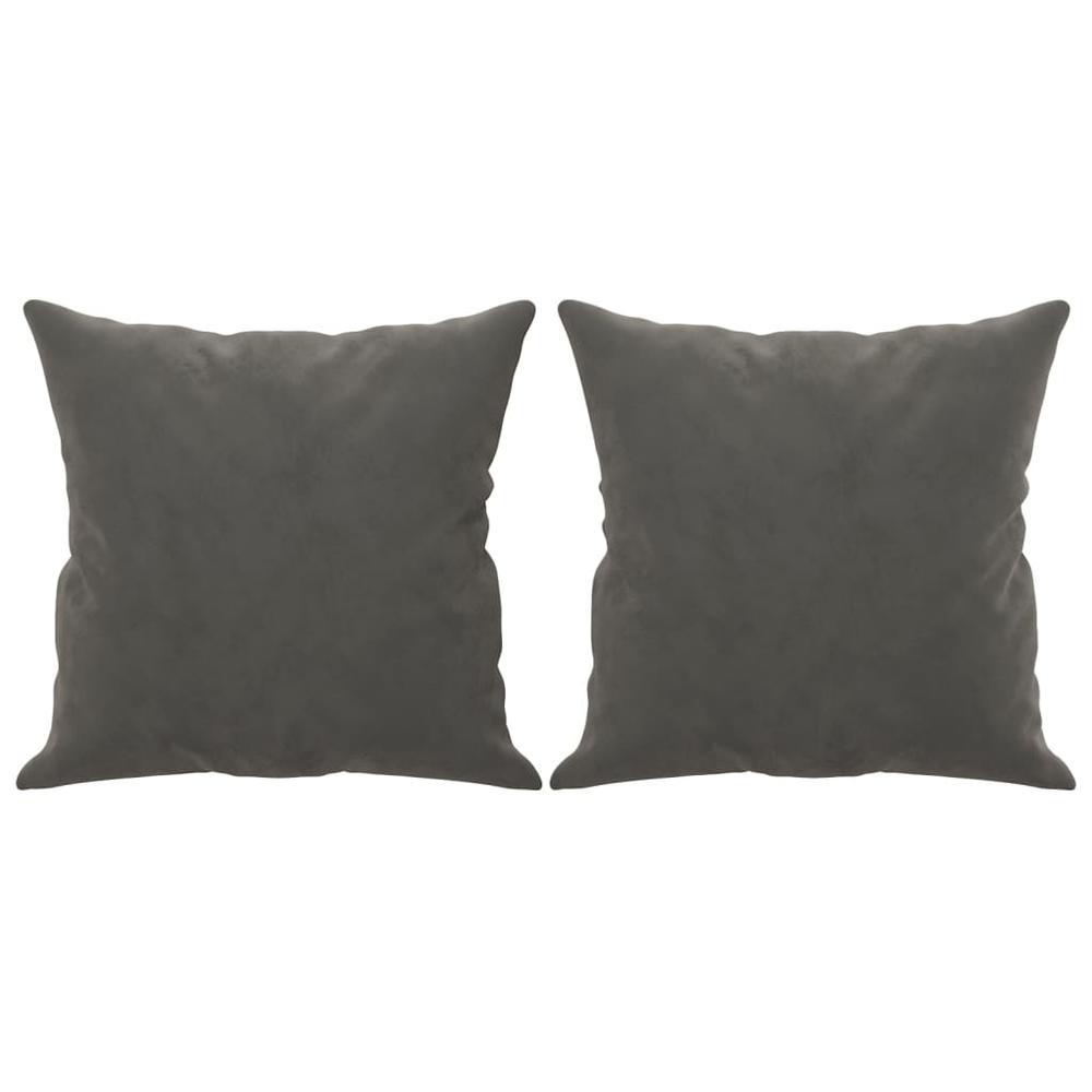 Throw Pillows 2 pcs Dark Gray 15.7"x15.7" Velvet. Picture 1