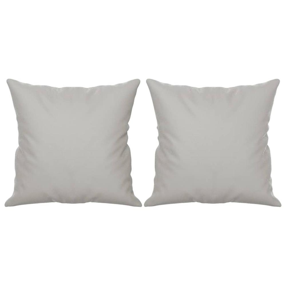Throw Pillows 2 pcs Light Gray 15.7"x15.7" Microfiber Fabric. Picture 1