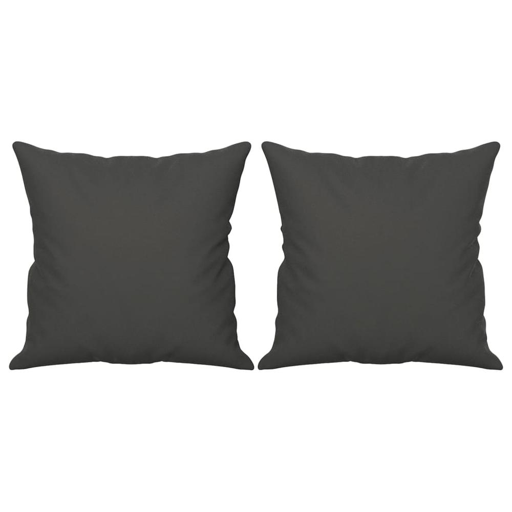 Throw Pillows 2 pcs Dark Gray 15.7"x15.7" Microfiber Fabric. Picture 1