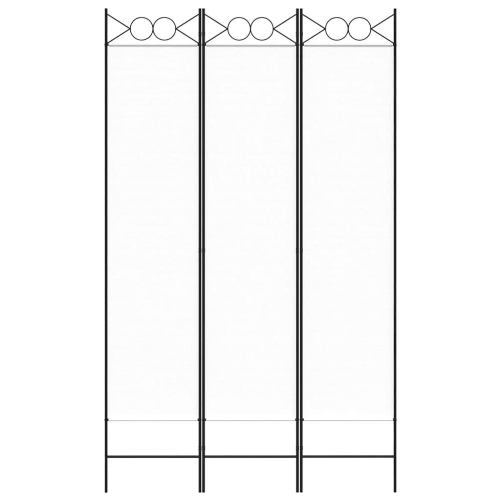 3-Panel Room Divider White 47.2"x78.7" Fabric. Picture 2