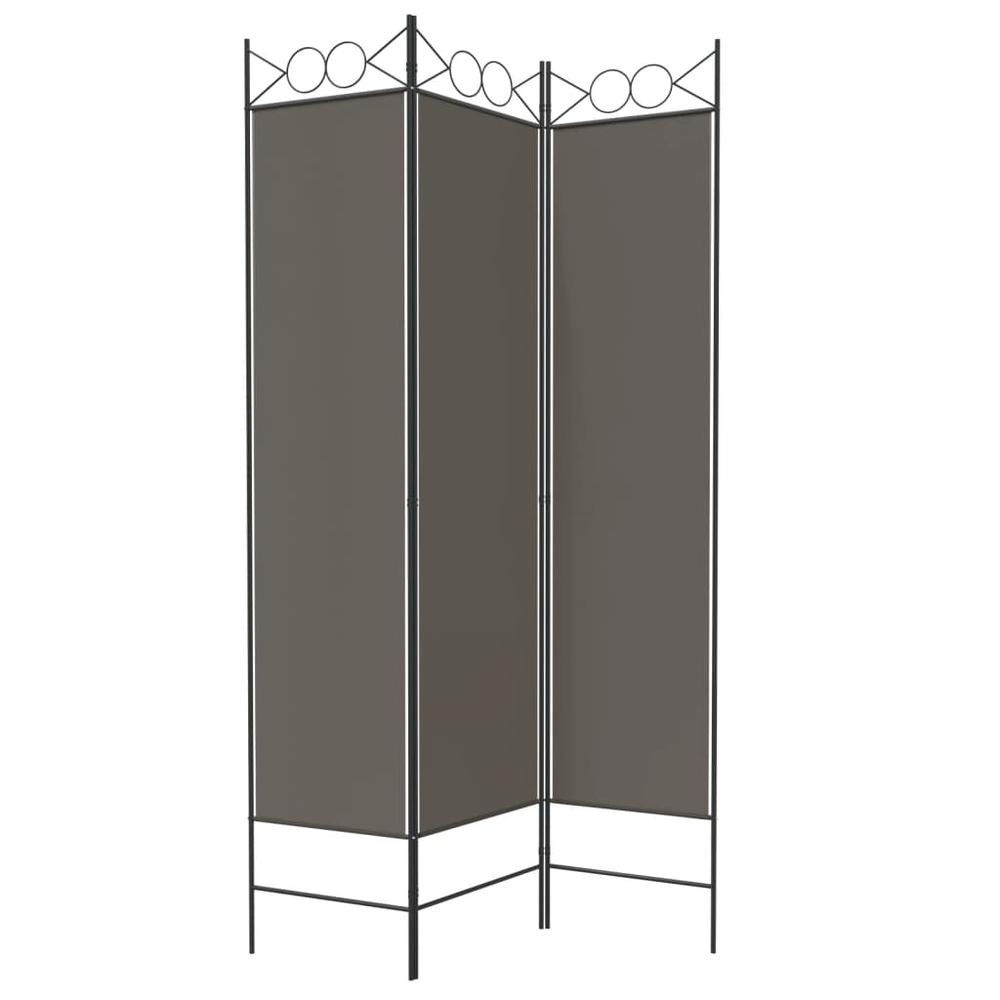 3-Panel Room Divider Anthracite 47.2"x78.7" Fabric. Picture 3