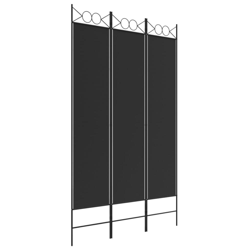 3-Panel Room Divider Black 47.2"x78.7" Fabric. Picture 1