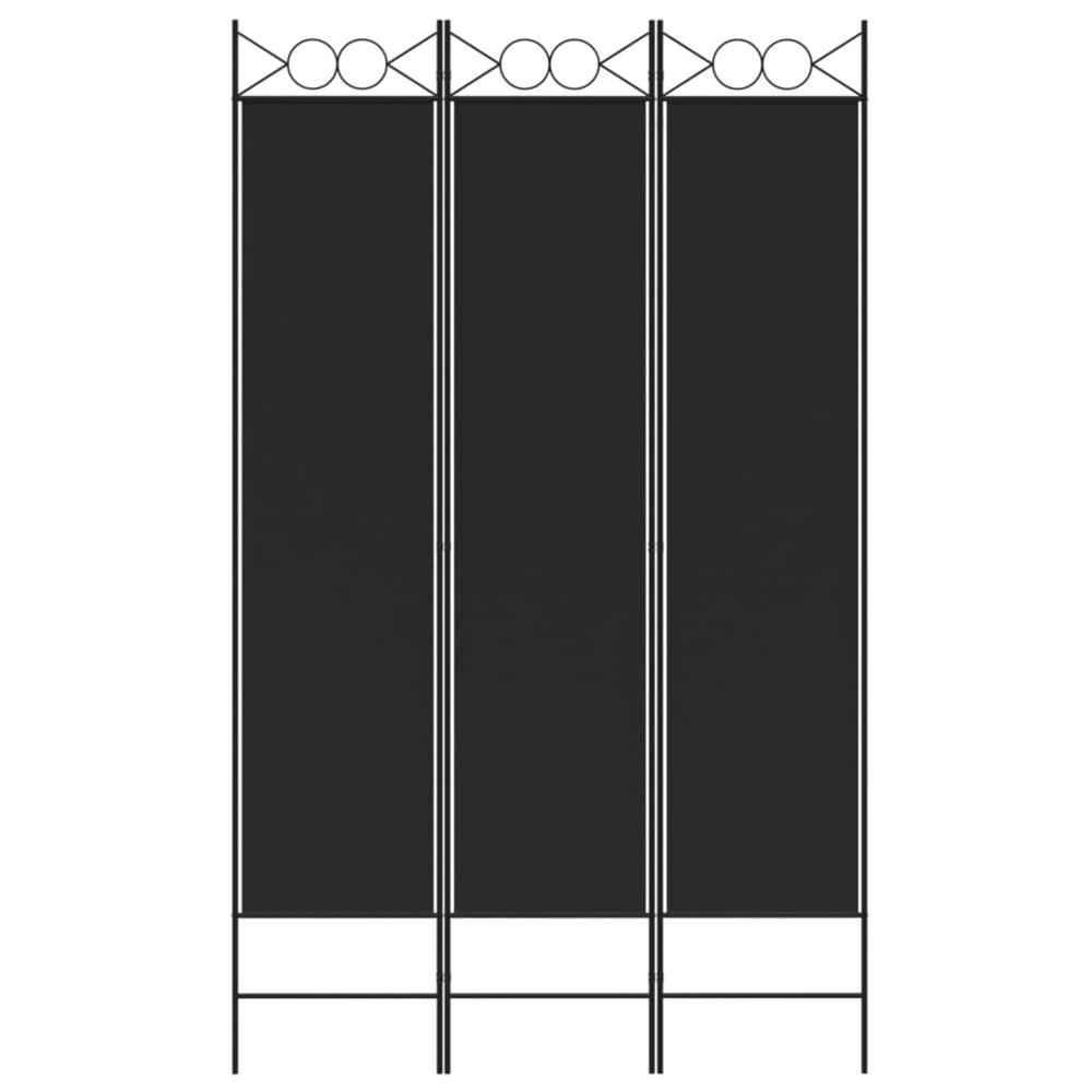 3-Panel Room Divider Black 47.2"x78.7" Fabric. Picture 2