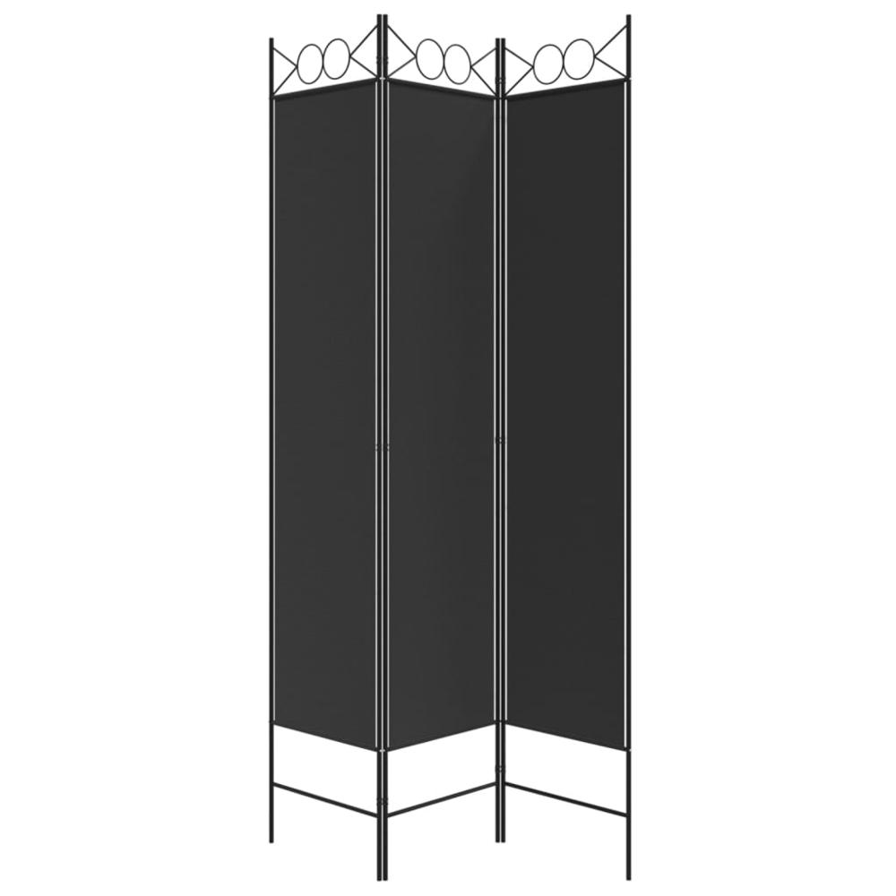 3-Panel Room Divider Black 47.2"x78.7" Fabric. Picture 3