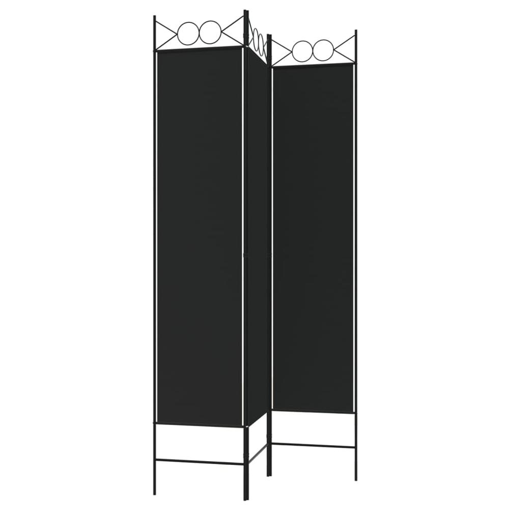 3-Panel Room Divider Black 47.2"x78.7" Fabric. Picture 4
