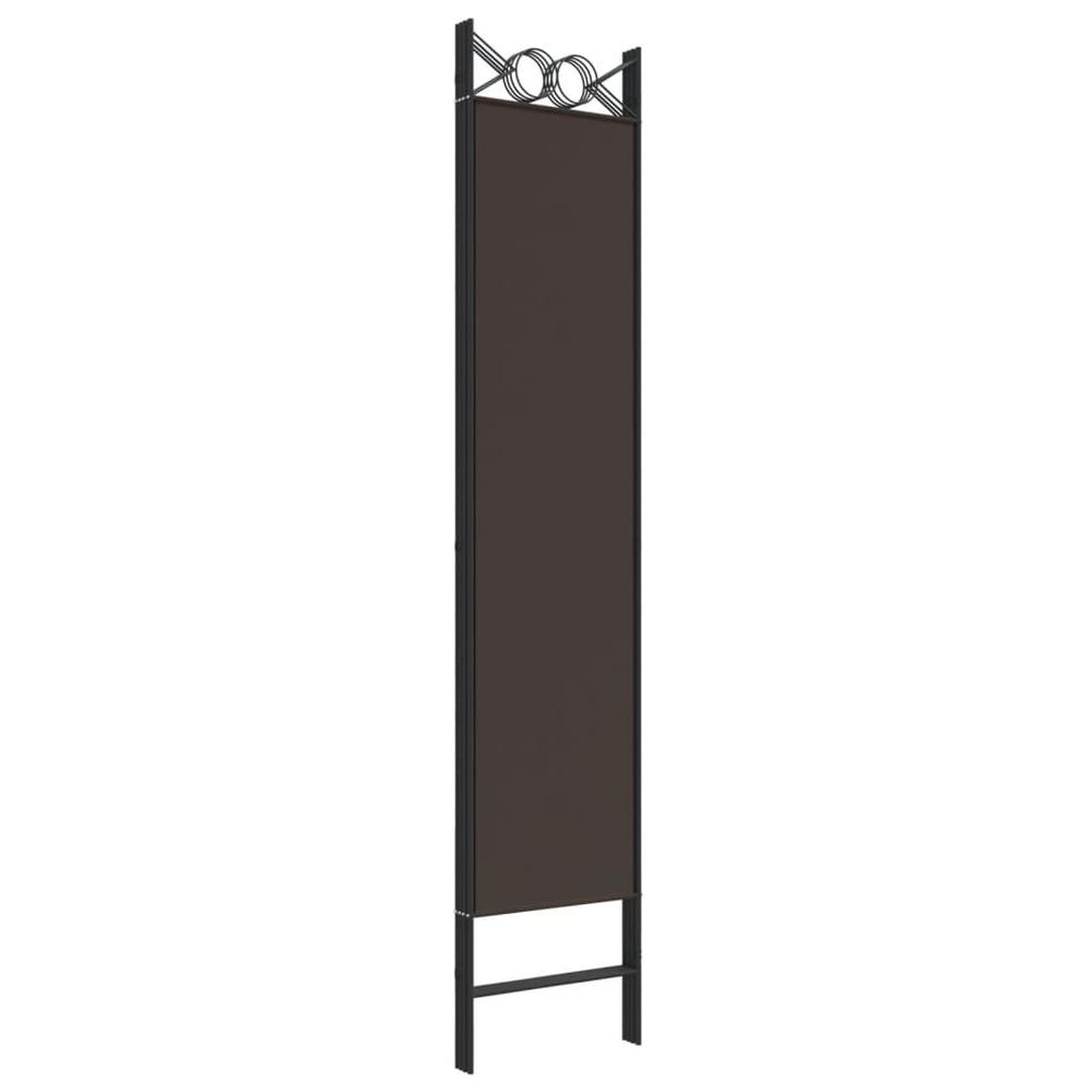 4-Panel Room Divider Brown 63"x78.7" Fabric. Picture 5
