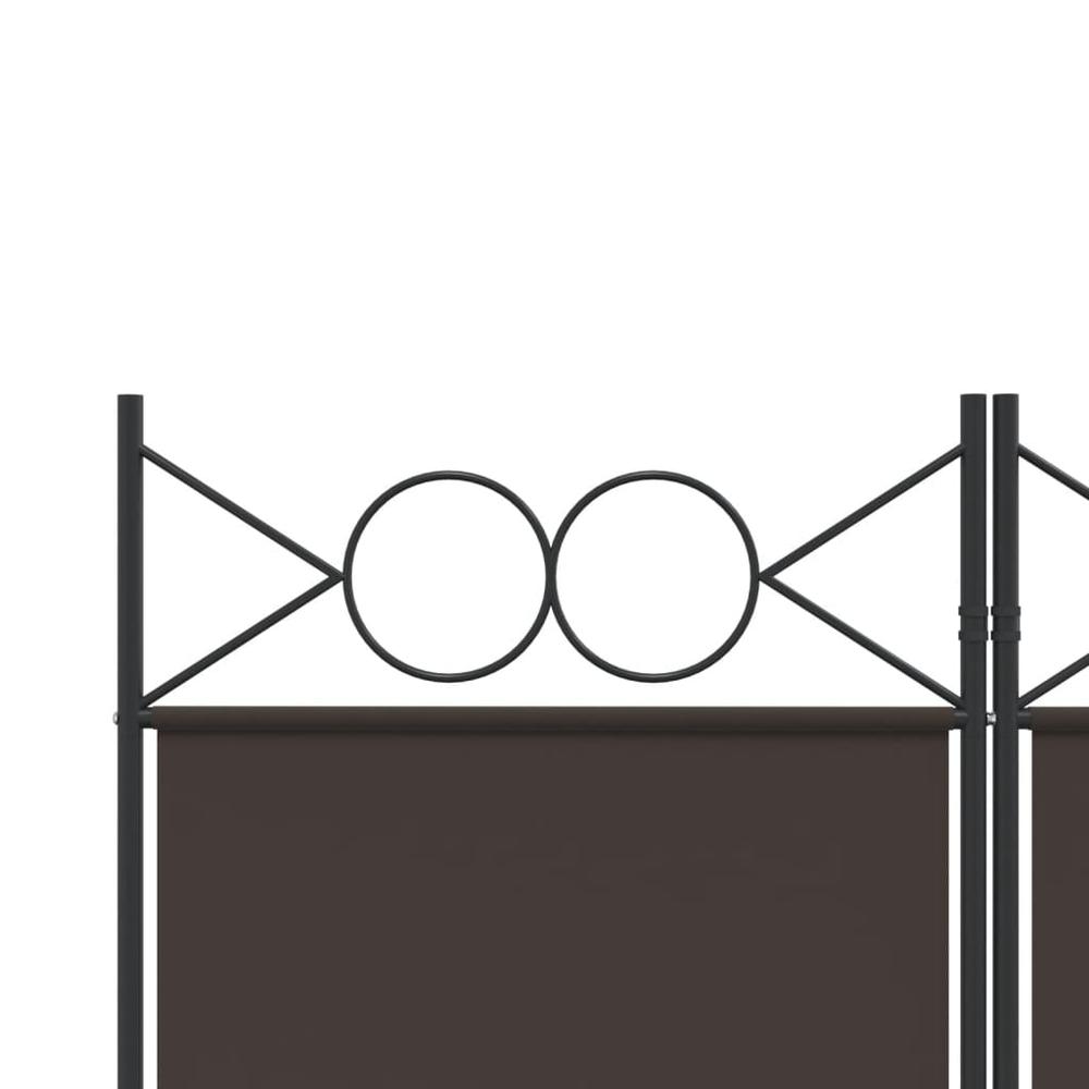 4-Panel Room Divider Brown 63"x78.7" Fabric. Picture 6