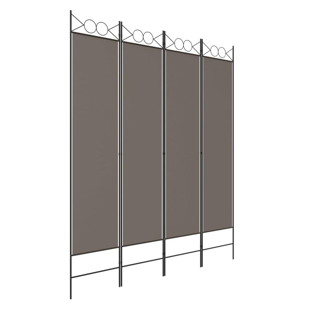 4-Panel Room Divider Anthracite 63"x78.7" Fabric. Picture 1