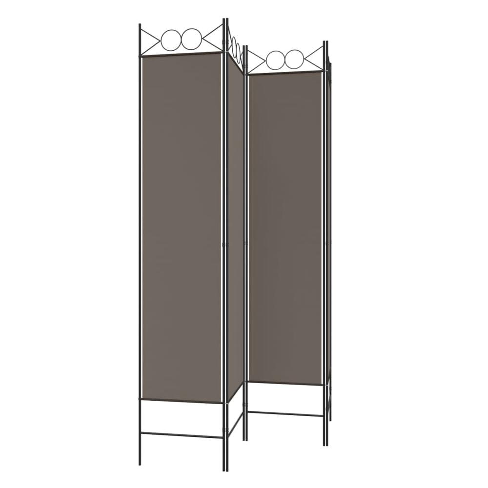 4-Panel Room Divider Anthracite 63"x78.7" Fabric. Picture 3