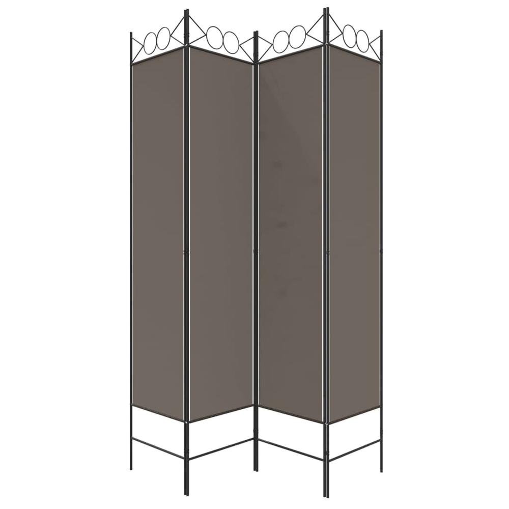 4-Panel Room Divider Anthracite 63"x78.7" Fabric. Picture 4
