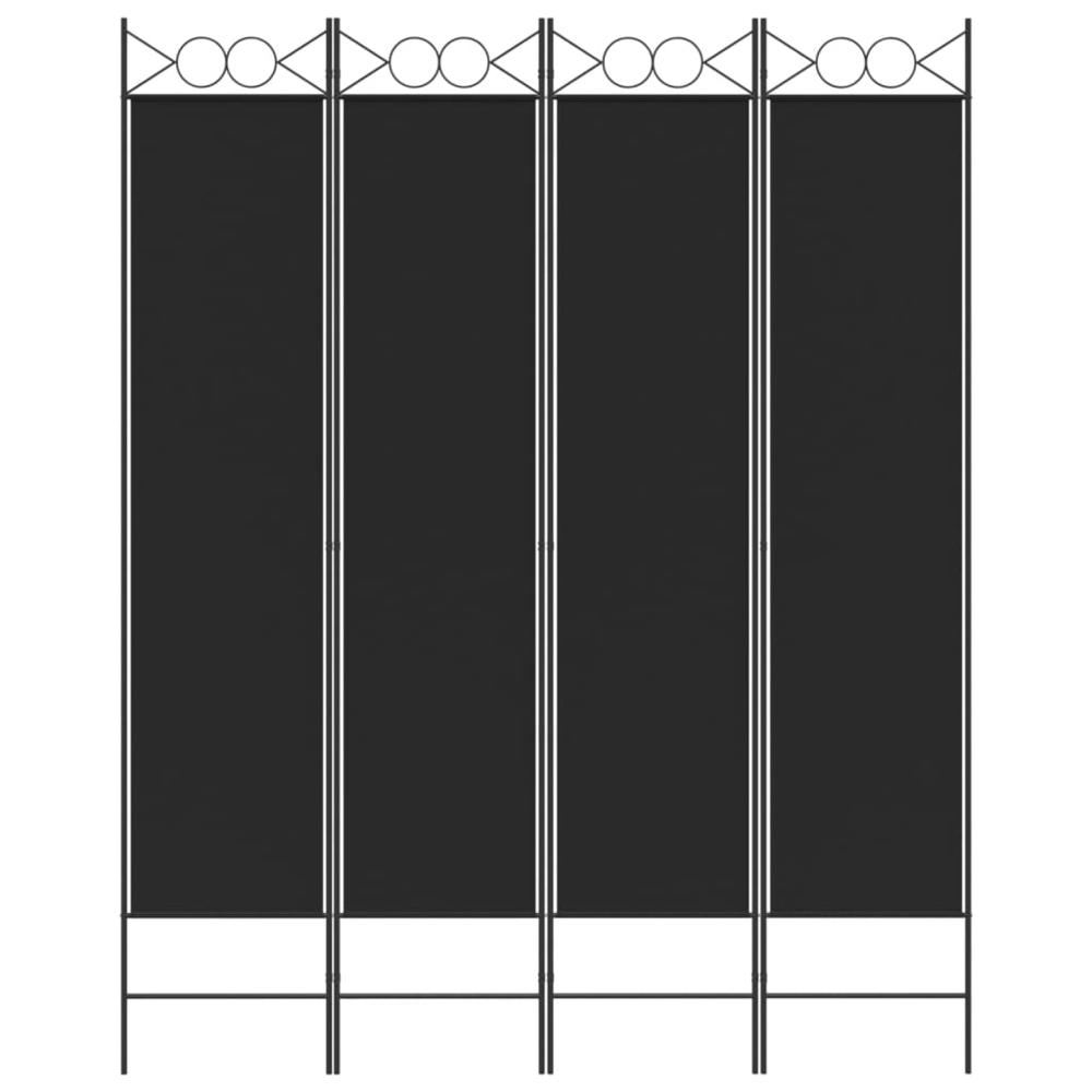 4-Panel Room Divider Black 63"x78.7" Fabric. Picture 2