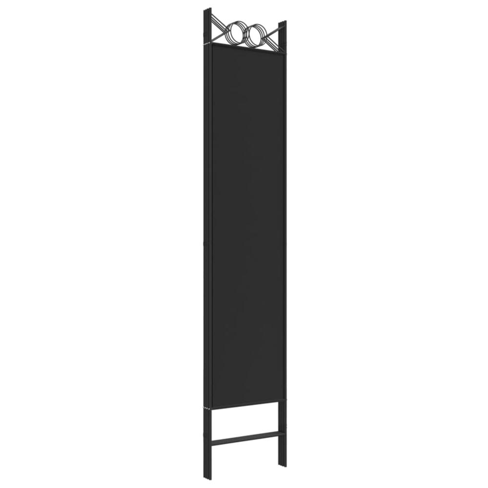 4-Panel Room Divider Black 63"x78.7" Fabric. Picture 5