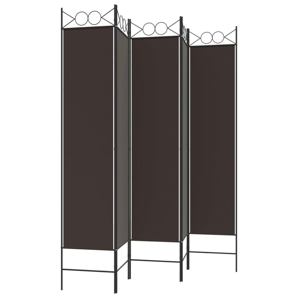 5-Panel Room Divider Brown 78.7"x78.7" Fabric. Picture 4