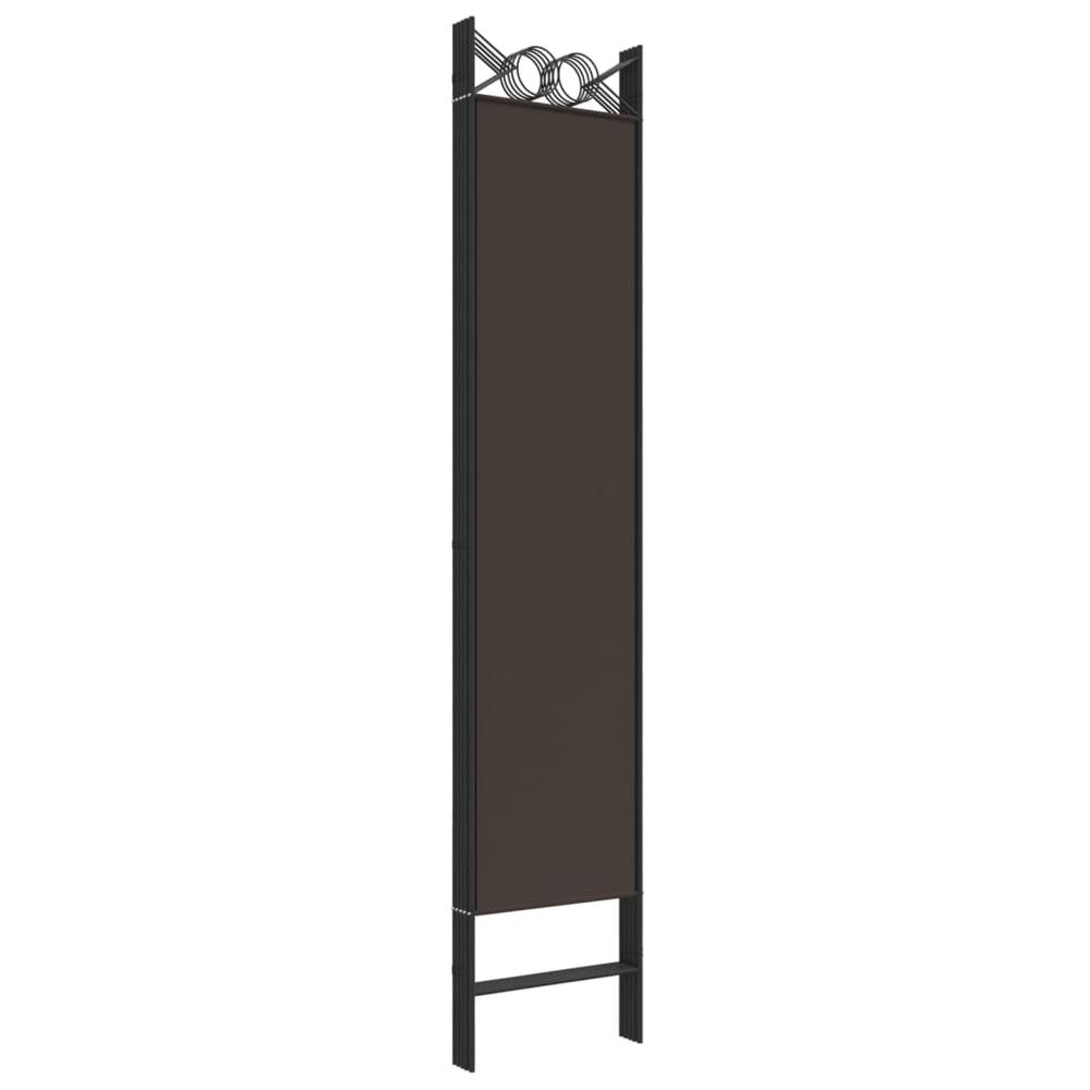 5-Panel Room Divider Brown 78.7"x78.7" Fabric. Picture 5