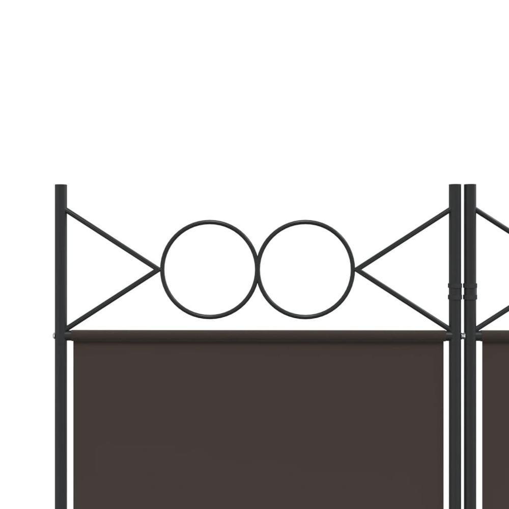5-Panel Room Divider Brown 78.7"x78.7" Fabric. Picture 6