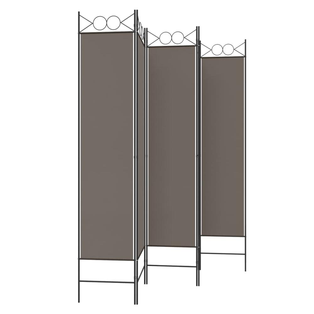 5-Panel Room Divider Anthracite 78.7"x78.7" Fabric. Picture 3