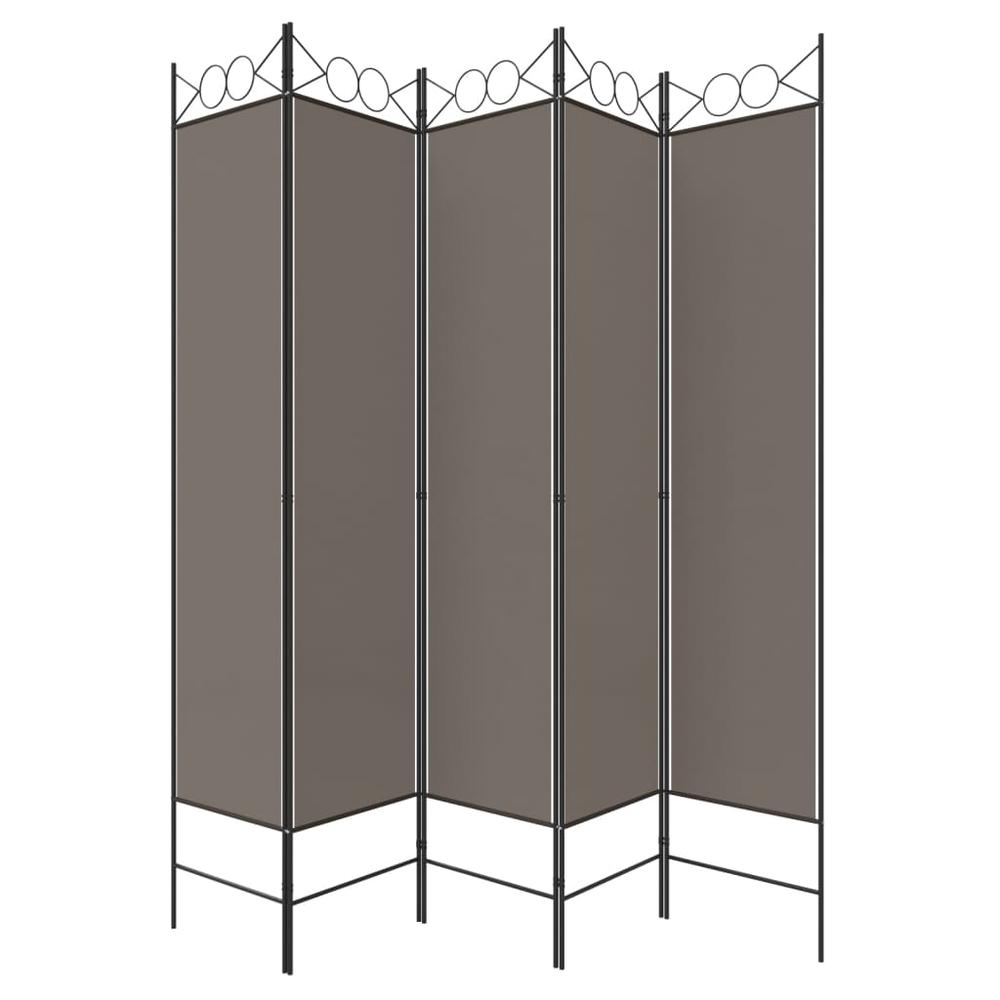 5-Panel Room Divider Anthracite 78.7"x78.7" Fabric. Picture 4