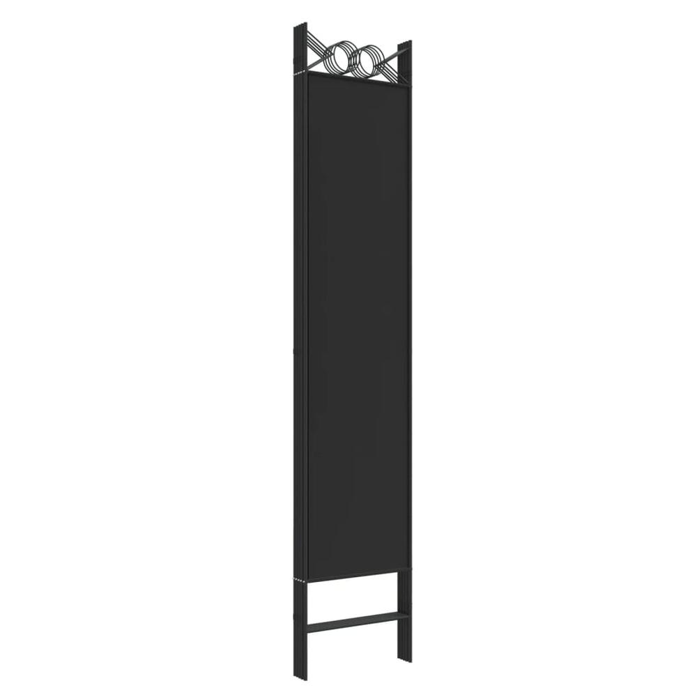 5-Panel Room Divider Black 78.7"x78.7" Fabric. Picture 5
