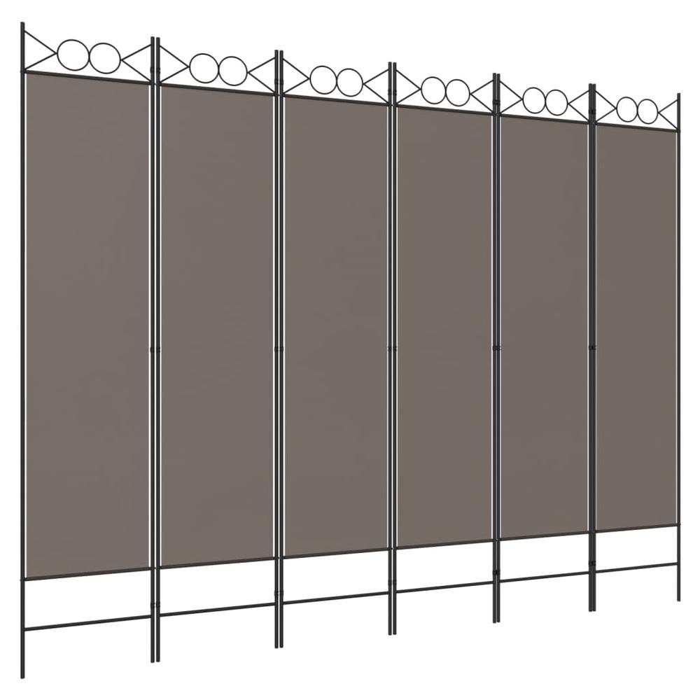 6-Panel Room Divider Anthracite 94.5"x78.7" Fabric. Picture 1