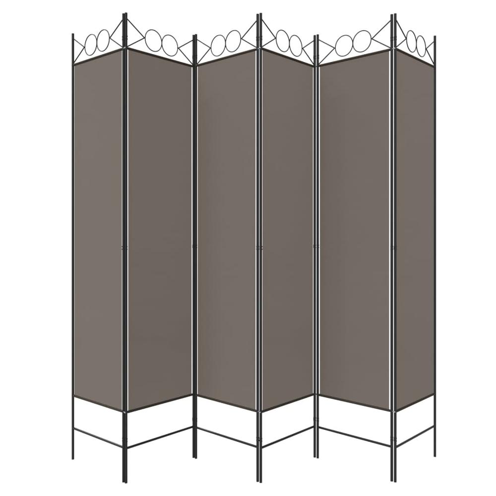 6-Panel Room Divider Anthracite 94.5"x78.7" Fabric. Picture 3