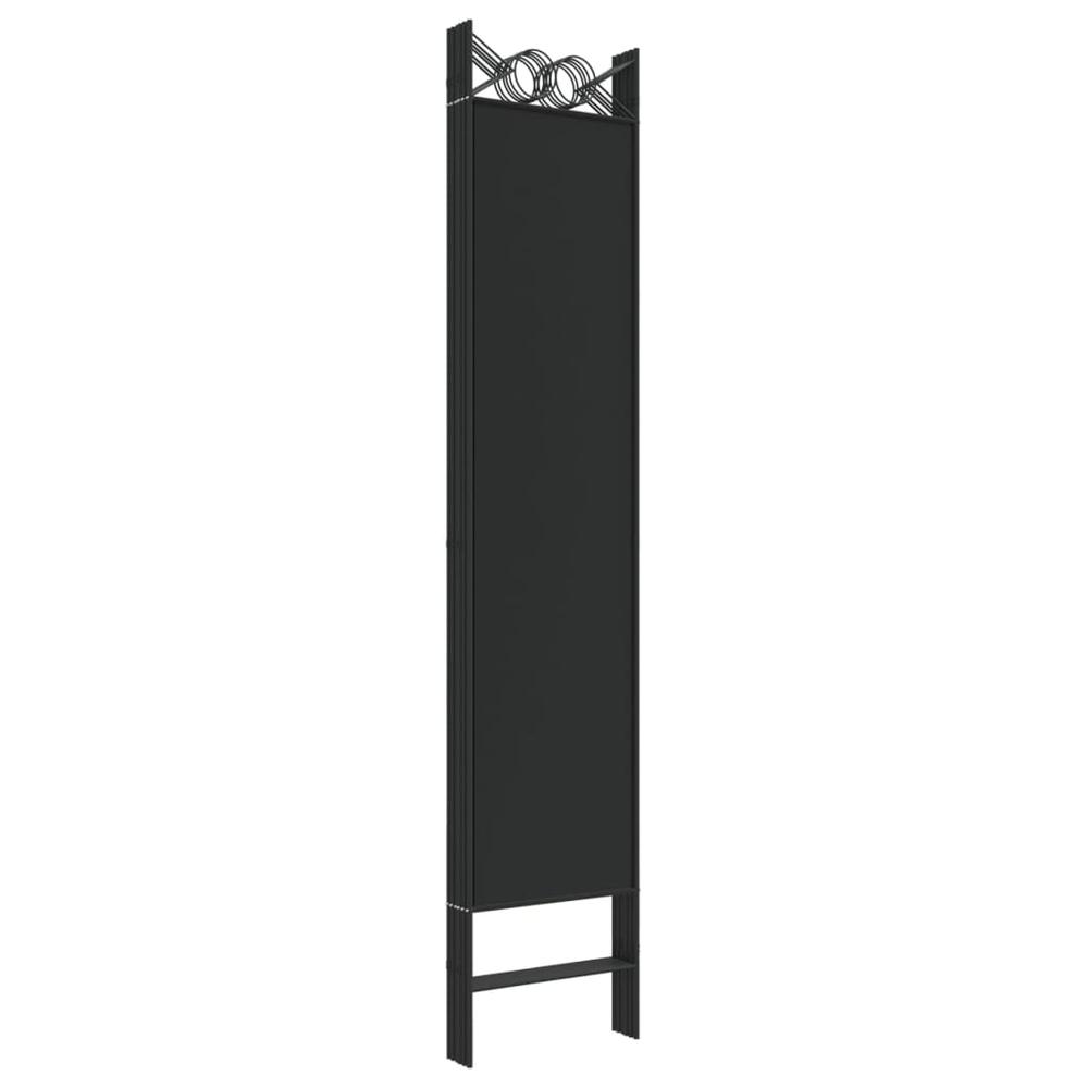 6-Panel Room Divider Black 94.5"x78.7" Fabric. Picture 5