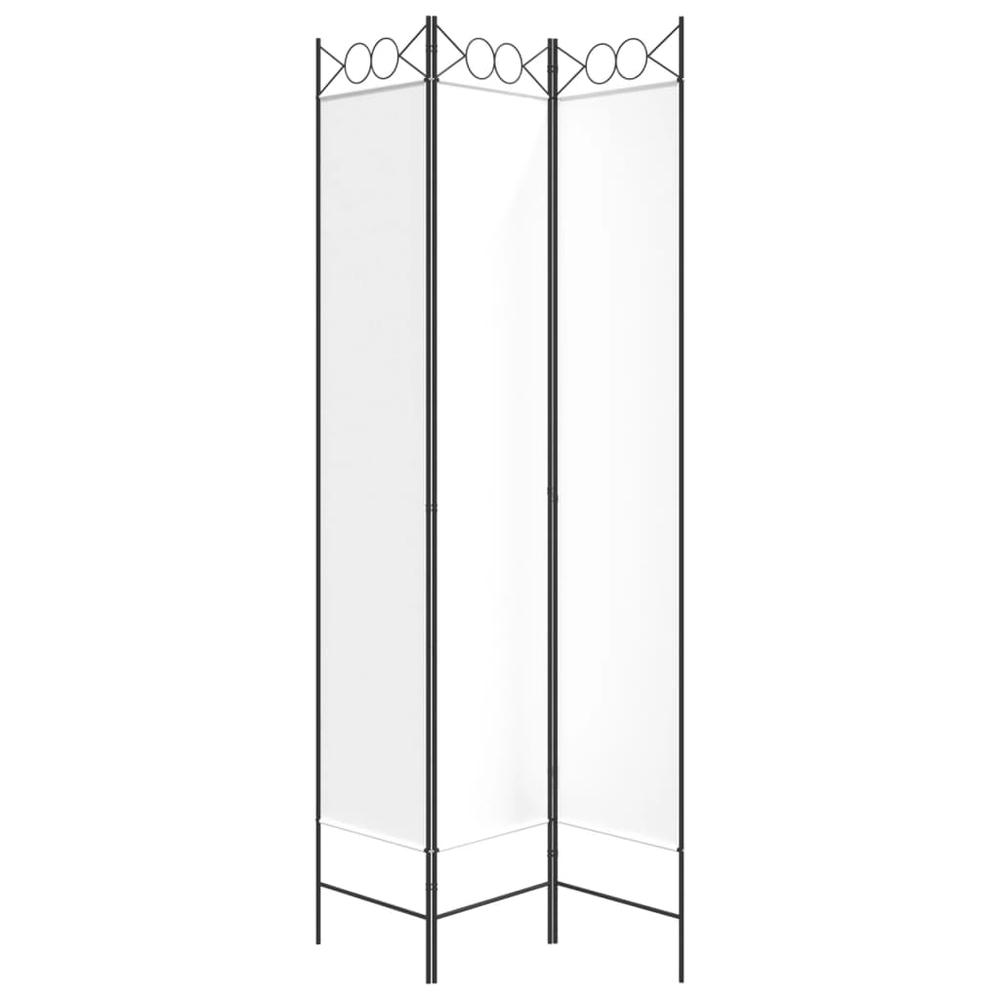 3-Panel Room Divider White 47.2"x86.6" Fabric. Picture 3