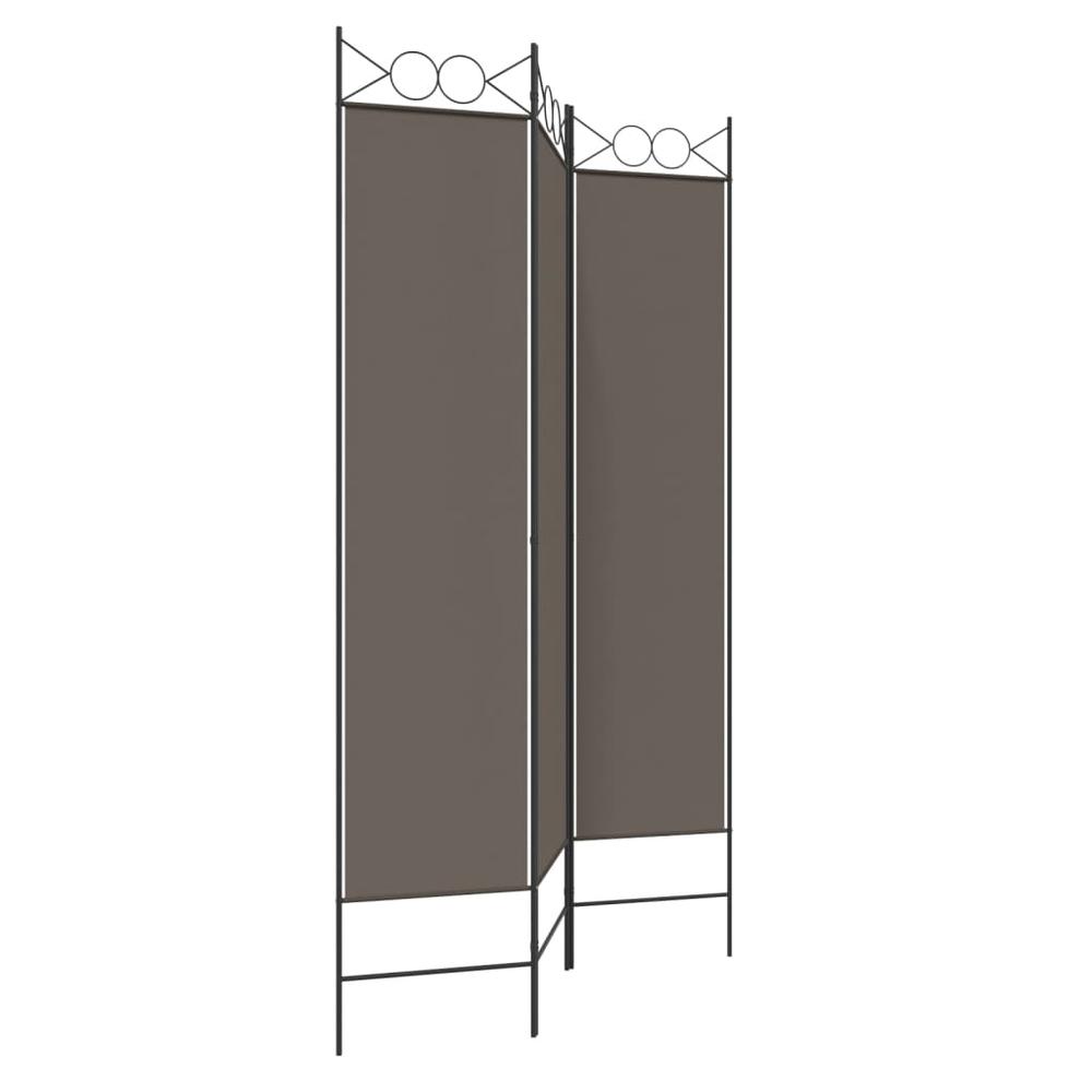 3-Panel Room Divider Anthracite 47.2"x86.6" Fabric. Picture 3