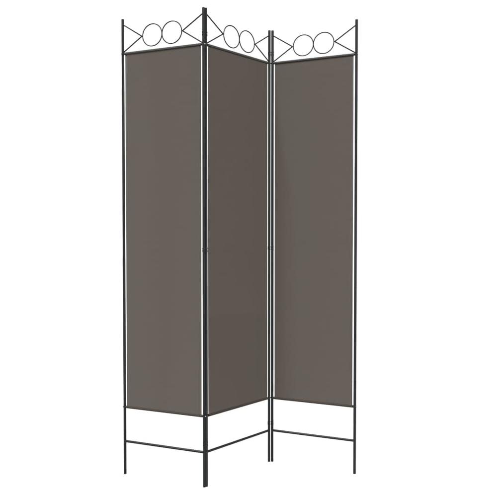 3-Panel Room Divider Anthracite 47.2"x86.6" Fabric. Picture 4