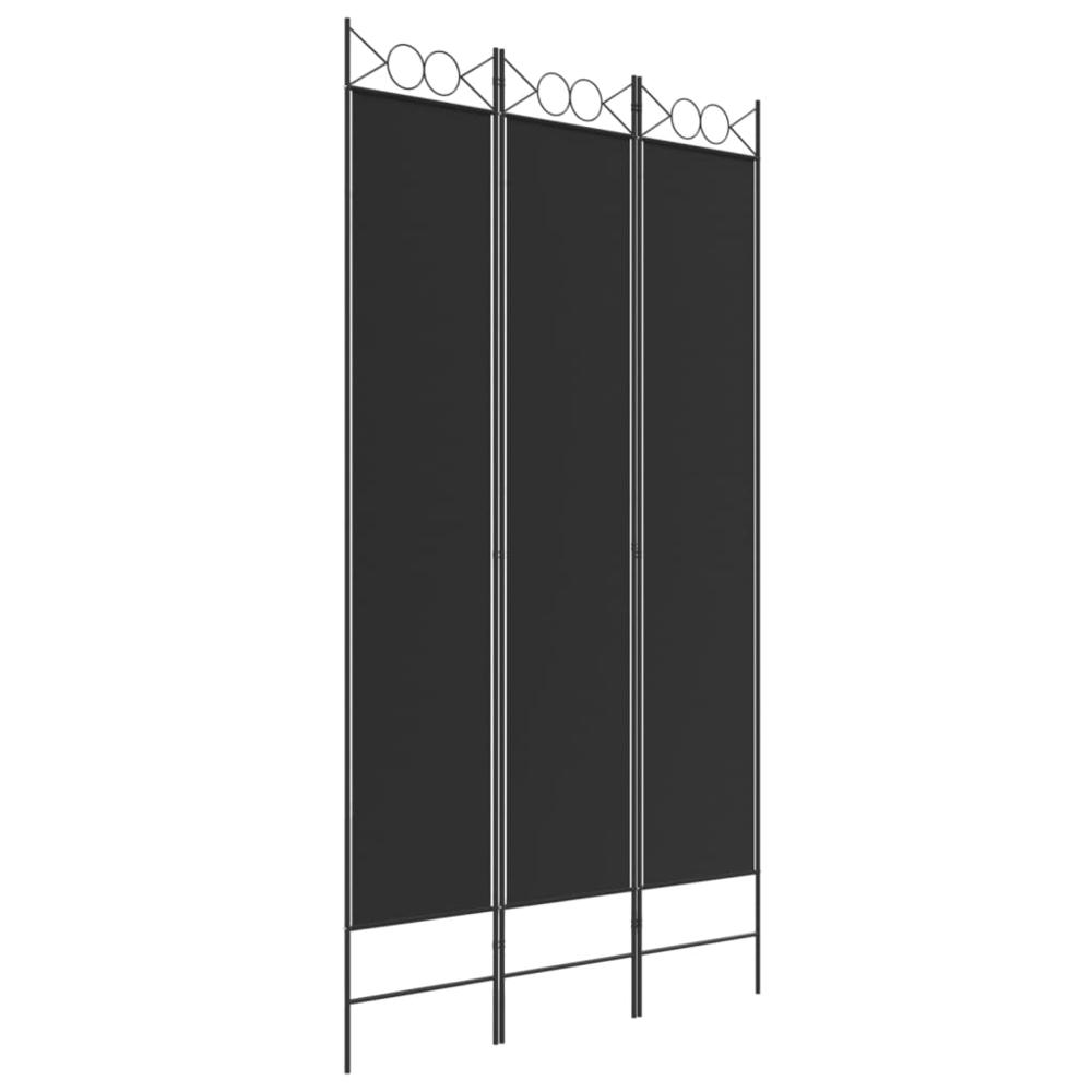 3-Panel Room Divider Black 47.2"x86.6" Fabric. Picture 1