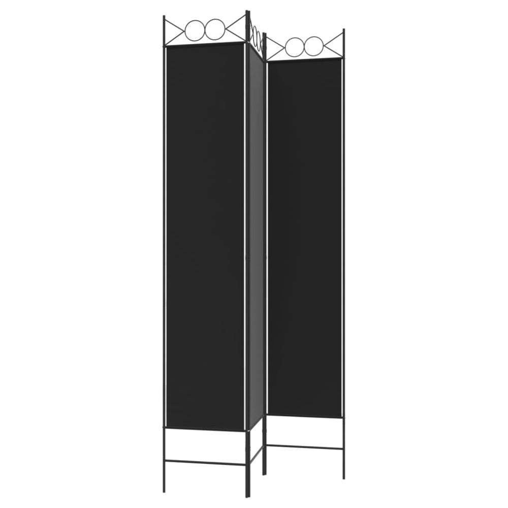 3-Panel Room Divider Black 47.2"x86.6" Fabric. Picture 3