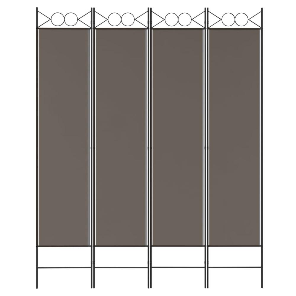 4-Panel Room Divider Anthracite 63"x86.6" Fabric. Picture 2