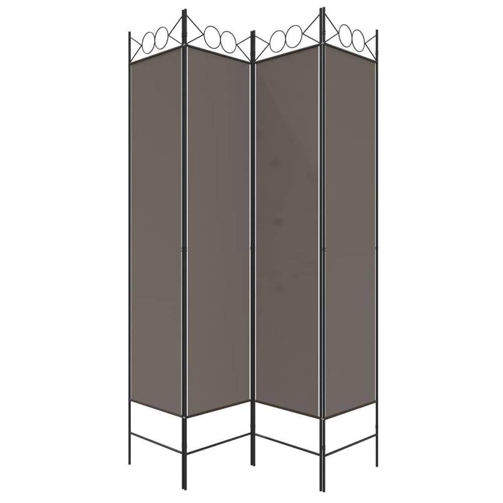 4-Panel Room Divider Anthracite 63"x86.6" Fabric. Picture 4