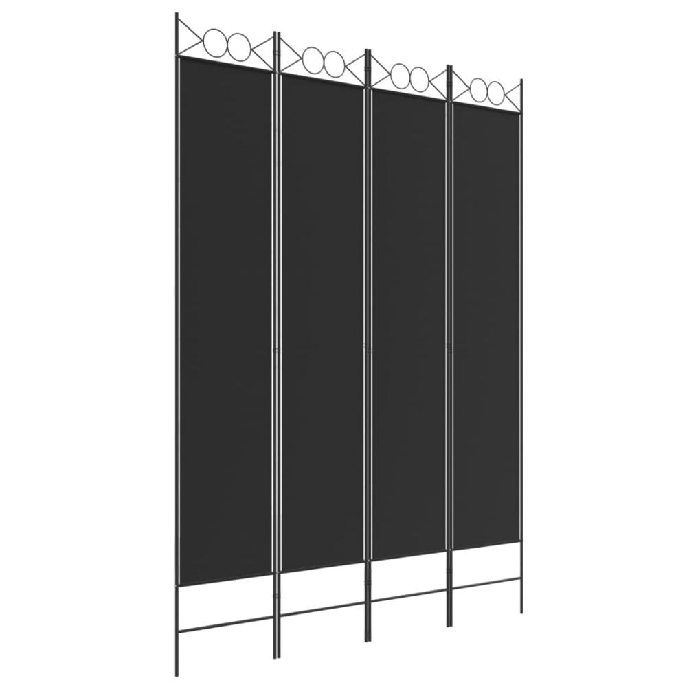 4-Panel Room Divider Black 63"x86.6" Fabric. Picture 1
