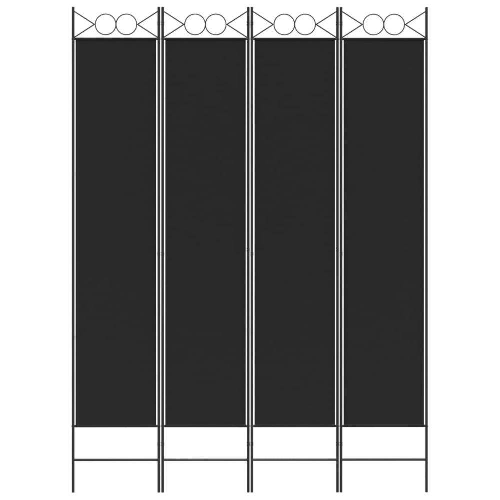 4-Panel Room Divider Black 63"x86.6" Fabric. Picture 2