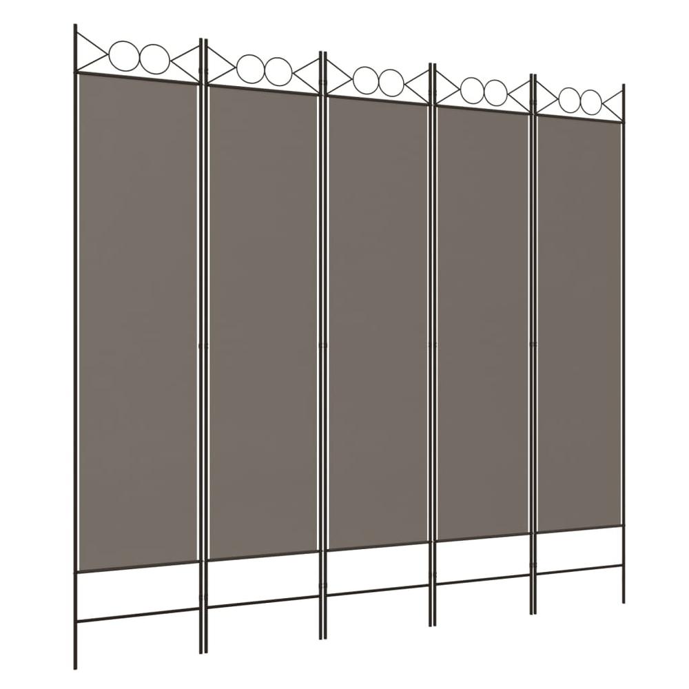 5-Panel Room Divider Anthracite 78.7"x86.6" Fabric. Picture 1