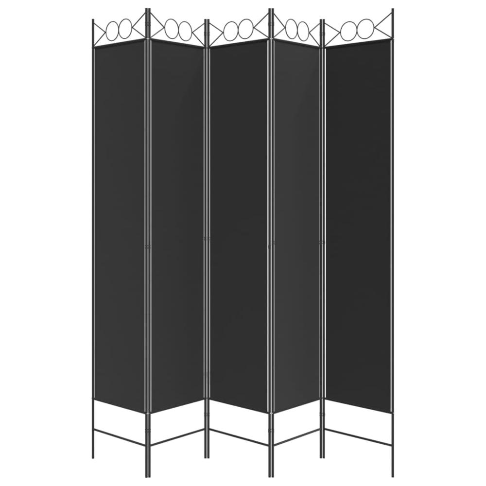 5-Panel Room Divider Black 78.7"x86.6" Fabric. Picture 3