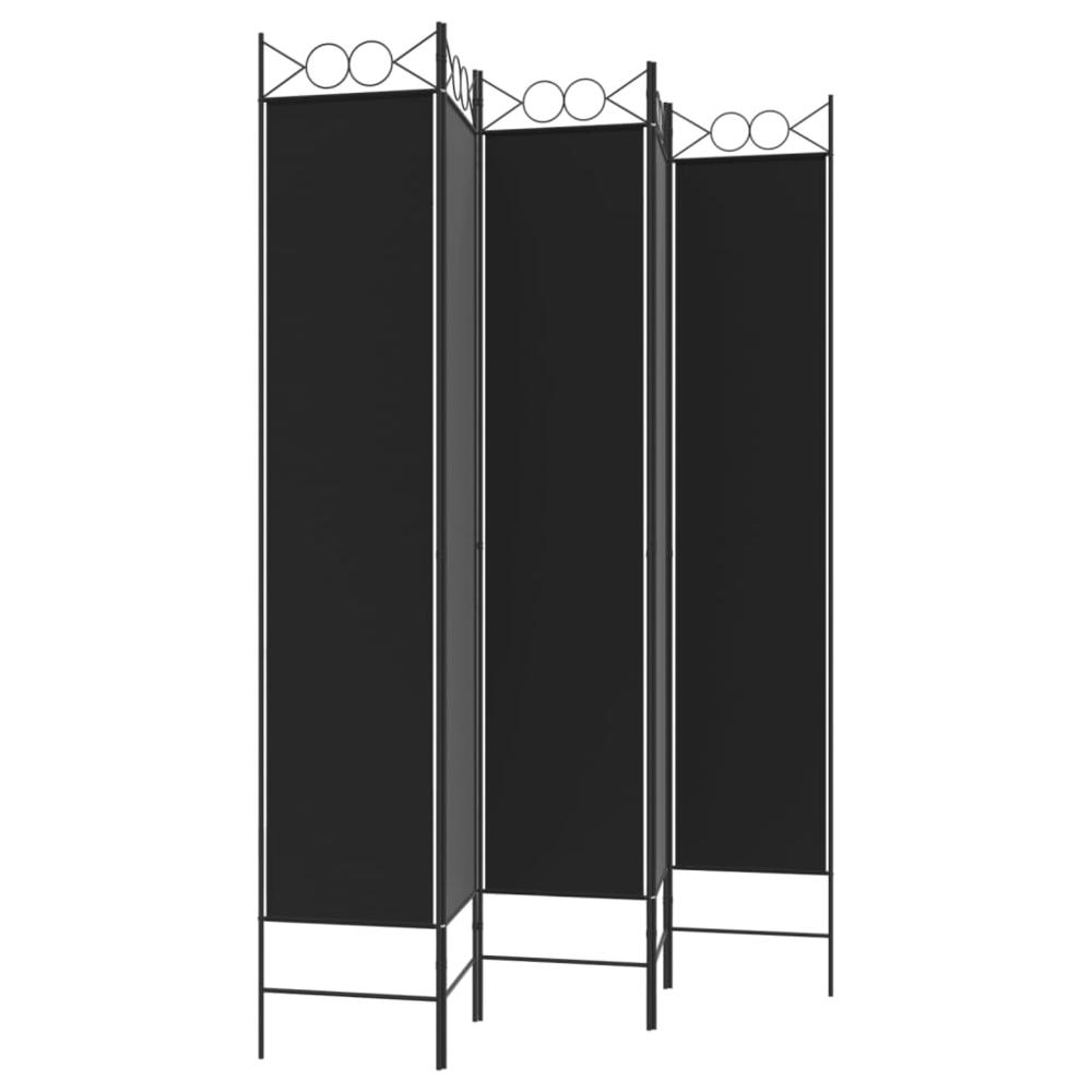 5-Panel Room Divider Black 78.7"x86.6" Fabric. Picture 4