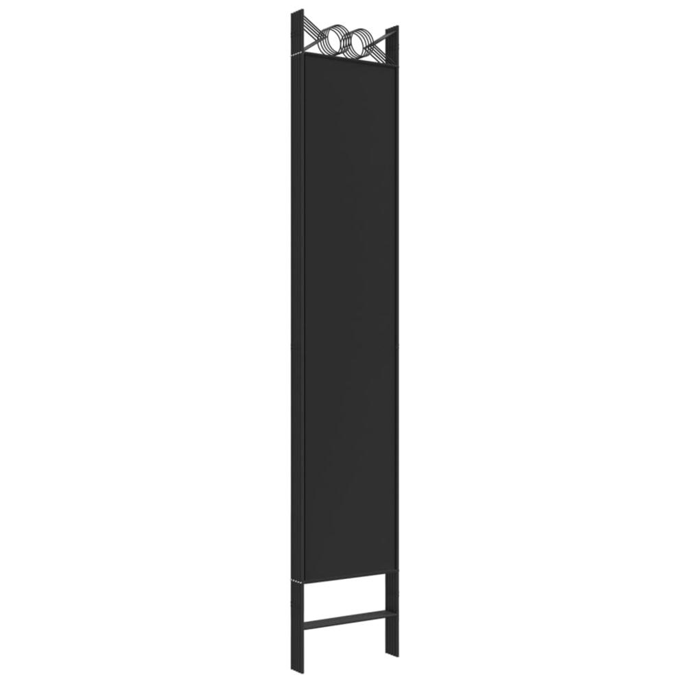 5-Panel Room Divider Black 78.7"x86.6" Fabric. Picture 5