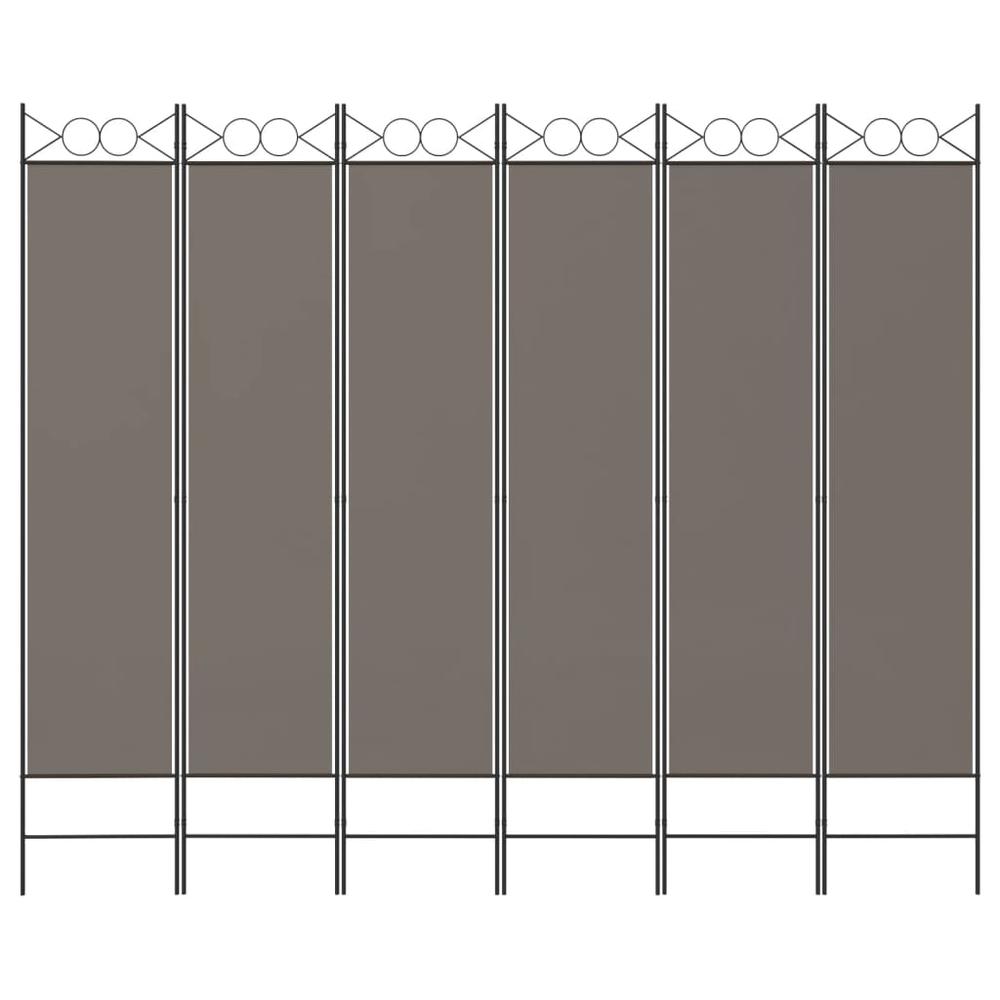 6-Panel Room Divider Anthracite 94.5"x86.6" Fabric. Picture 2