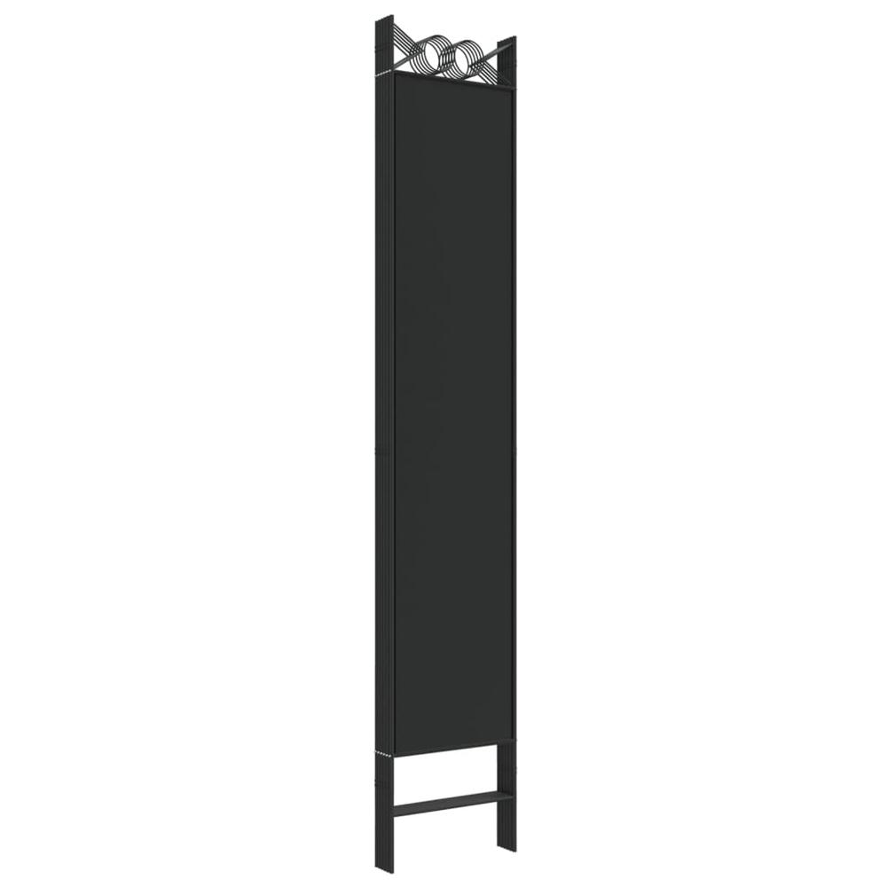 6-Panel Room Divider Black 94.5"x86.6" Fabric. Picture 5