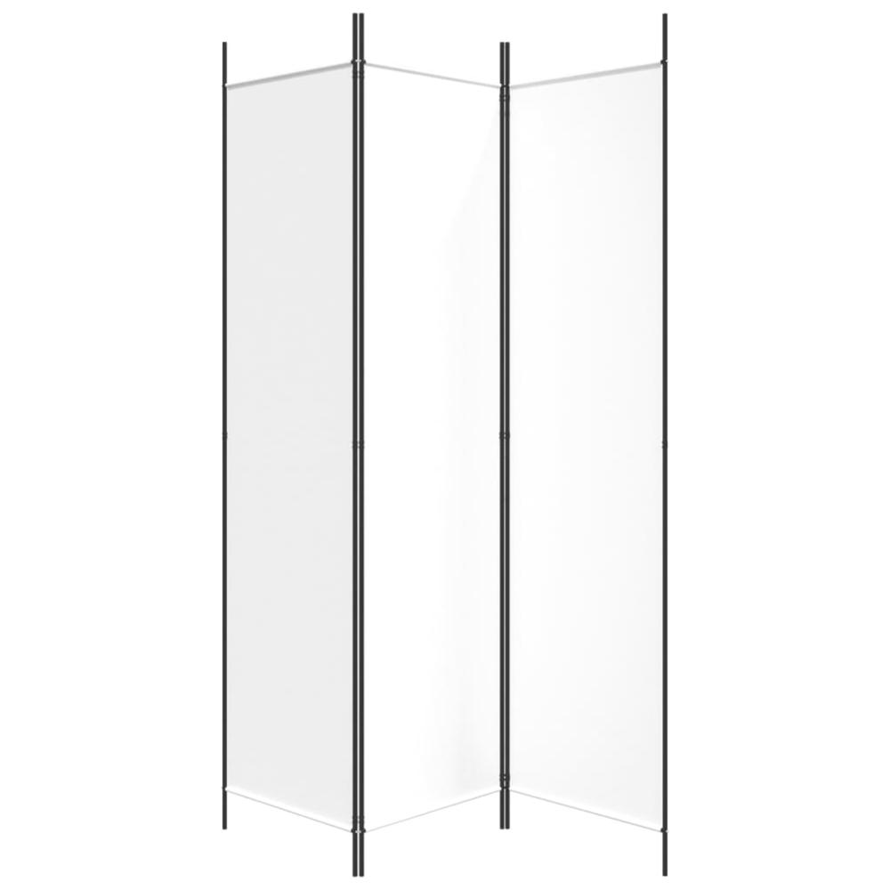3-Panel Room Divider White 59.1"x78.7" Fabric. Picture 3