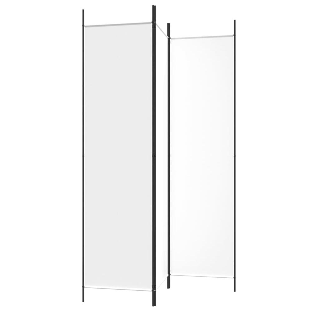 3-Panel Room Divider White 59.1"x78.7" Fabric. Picture 4